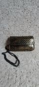 Bottega Veneta, Small Chain Crossbody Flap Black/Gold Calf Leather