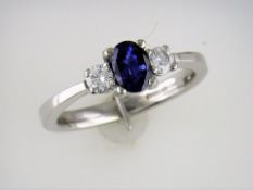 Sapphire and Diamond Trilogy Ring