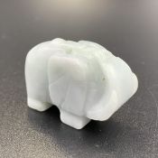 Awesome Natural Hand Carved Burmese Jadeite Elephant