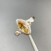 Natural Citrine & Silver Ring