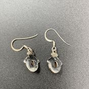 Excellent Natural Amethyst With Silver Earrings