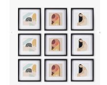 Gallery Perfect Square Photo Frame Set 9 Photo 31cm x 31cm Black 19/5 P500