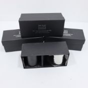 Just Slate Company Silver & Black Coffee Cups Pairs x 4