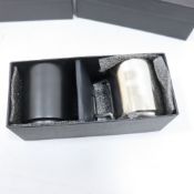 Just Slate Company Silver & Black Coffee Cups Pairs x 4