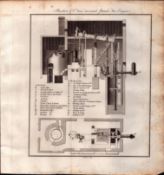 Fire Engine Patent Detailed Diagram 1799 George III Copper Engraving.