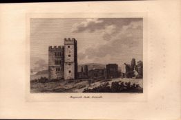Pengersick Castle Cornwall F. Grose 1786 Antique Copper Engraving.