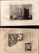 Guildford Castle & Quarry Sussex F. Grose Antique 1785 Copper Engraving.