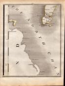 Ulster Larne, Rathin Isle, Mull of Kintyre John Cary’s Antique 1794 Map.