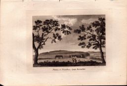 Poundbury Camp Dorset F. Grose 1786 Antique Copper Engraving.