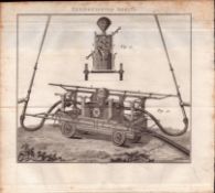 Extinguishing Engine Detailed Diagram 1799 George III Copper Engraving.