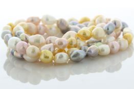 36 Inch Freshwater Baroque Shaped Cultured 8.0 - 8.5mm Pearl Necklace