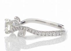 18ct White Gold Single Stone Diamond Ring With Stone Set Shoulders (0.55) 0.91 Carats