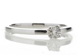 18ct White Gold Single Stone Wire Set Diamond Ring 0.20 Carats