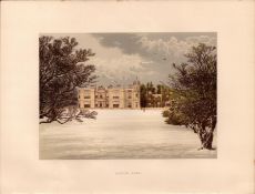 Eshton Hall North Skipton Yorkshire Gilt-Edge Coloured Antique Book Plate.