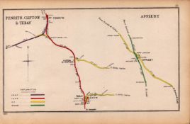 Penrith, Clifton, Tebay, Cumbria Antique Railway Junctions Diagram-58.