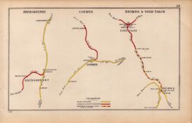 Abergavenny Corwen Brymbo Wales Antique Railway Diagram-119.