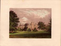 Preston Hall Edinburgh Scotland Gilt-Edge Coloured Antique Book Plate.