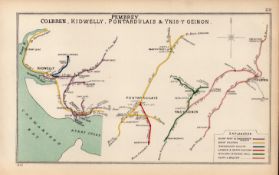 Colbren,Kidwelly,Pontardulais, Wales Antique Railway Diagram-118.