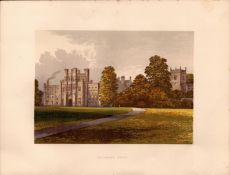 Coughton Court Warwickshire Gilt-Edge Coloured Antique Book Plate.