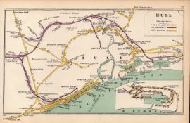 Hull River Humber Docks Sutton On Hull Antique Railway Diagram-37.