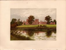 Capesthorne Hall Cheshire Gilt-Edge Coloured Antique Book Plate.