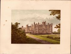 Merevale Hall Warwickshire Gilt-Edge Coloured Antique Book Plate.