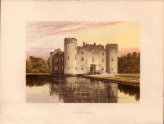 Shirburn Castle Oxfordshire Gilt-Edge Coloured Antique Book Plate.
