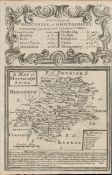 Britannia Depicta E Bowen c1730 Antique Map Gloucester, Huntley, Ross, Hereford.