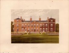 Euston Hall Suffolk Victorian Gilt-Edge Coloured Antique Book Plate.