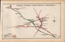 Cheadle Chorlton Heaton Massey Northenden Antique Railway Diagram-149.