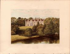 Keele Hall Staffordshire Gilt-Edge Coloured Antique Book Plate.