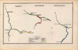 Hawes, Stourton & Hellifield Yorkshire Antique Railway Junction Map-69.