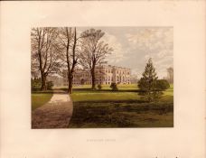 Kimbolton Castle Cambridgeshire Gilt-Edge Coloured Antique Book Plate.