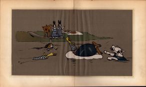 Cecil Aldin Merry Party Rare Antique Large Book Plate “A Day At The Sea”.
