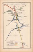 Preston Euxton & Farington Coloured Antique Railway Junctions Diagram-62.