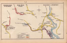 Nine Mile Point Newport Bassaleg Wales Antique Railway Junction Map-51.