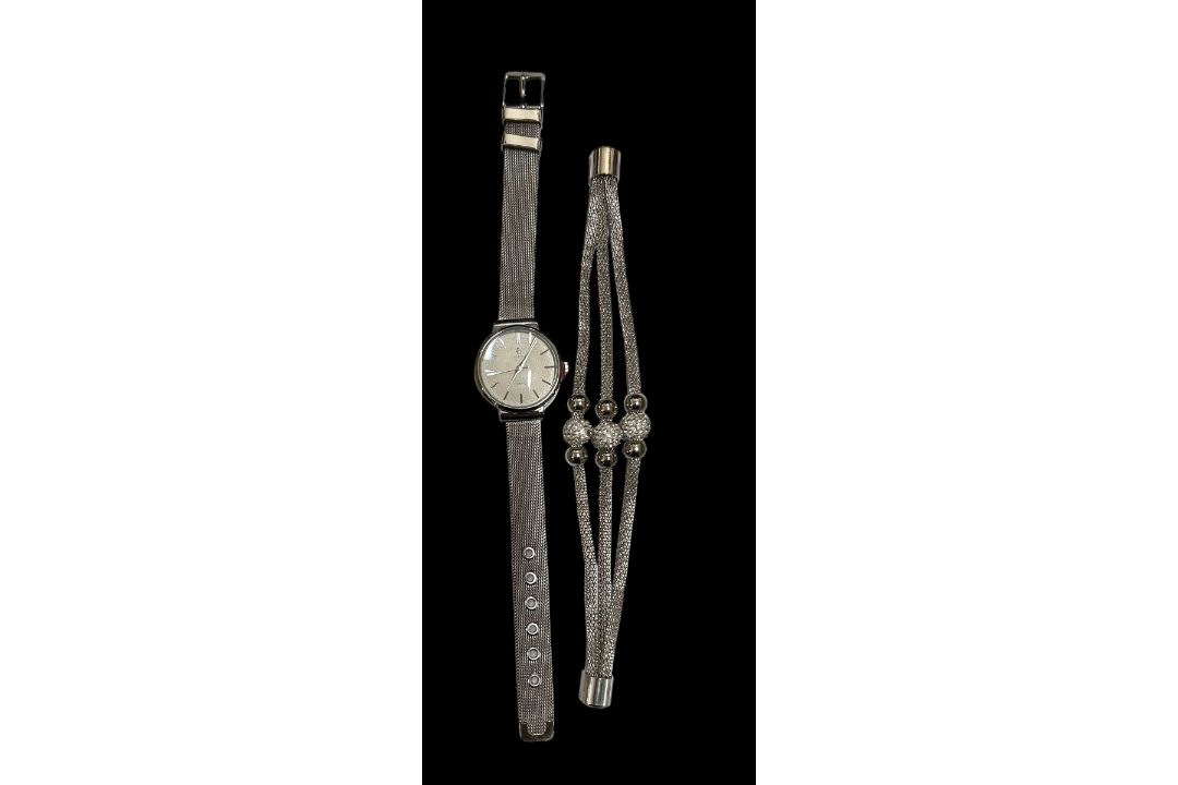 Crystal Blue Ladies Watch and Bracelet Set