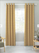 John Lewis Eyelet Curtains, Rona Weave, Ochre, W228cm, D228cm
