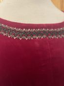 1960s Black and Red Crushed Velvet Dress