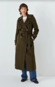 John Lewis Hand Finished Wool Blend Trench Coat, Khaki, 16