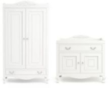 Grand Opulence 2 Piece Nursery Set Wardrobe & Baby Changer White