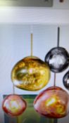 Lava Glass Shade Hanging Light Drop Pendant Lamp - 220V-240V Gold 28cm