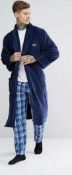 Ben Sherman Navy Fleece Dressing Gown / Tie Front Robe With Pockets XXL £50
