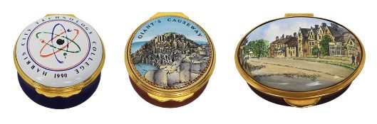 Collection of 3 Vintage Enamel Pill Boxes Halcyon Days