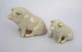 Pair of Irish Belleek Pigs c.1980