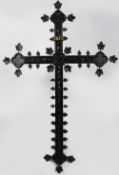 Large Antique 19th c. Carved Black Forest 6ft Cross