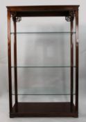 Large Mahogany Glazed Oriental Display Stand
