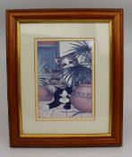 Framed Linda Jane Smith Cat Print