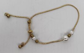 Gilt Pearl Bracelet