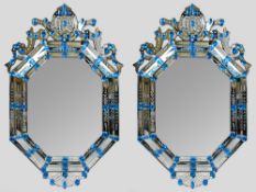 Pair of Decorative Bejewelled Venetian Style Mirrors